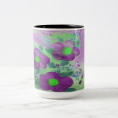 Grande Mug à fleurs violet et vert citron (Centre)