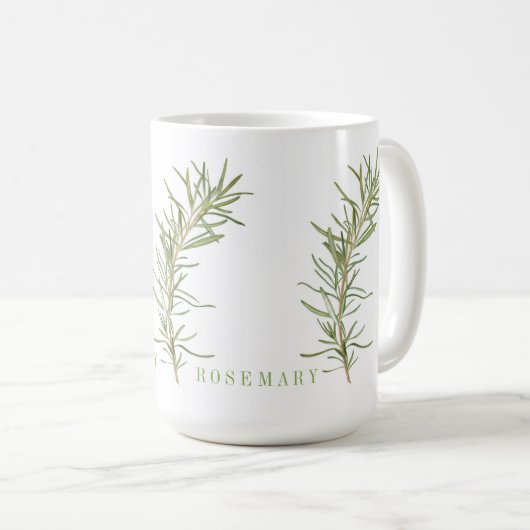 GRANDE Mug blanche classique ROSEMAIRE FRAÎCHE (Devant droit)