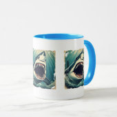 Grande Mug de requin blanc (Devant droit)