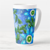 Grande Mug latte en céramique bleu Turquoise vert (Angle droit)