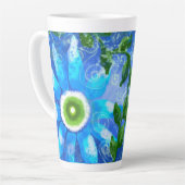 Grande Mug latte en céramique bleu Turquoise vert (Angle gauche)