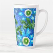 Grande Mug latte en céramique bleu Turquoise vert (Droite)