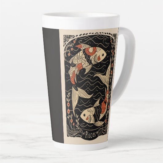 Grande Mug Latte Pisce Celestial Zodiac Art (Angle droit)