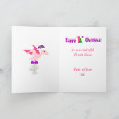 Grande nièce 1er Noël Dinosaure Purple Carte (Intérieur)