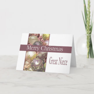 grande nièce Joyeuse carte de Noël
