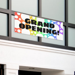 Grande ouverture ! Bannière Arc-en-ciel amusante