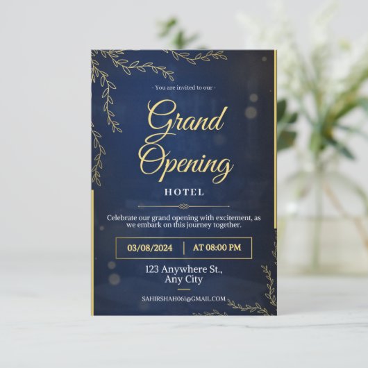 grande ouverture de l'hôtel invitation Flat Card (Debout devant)