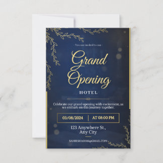 grande ouverture de l'hôtel invitation Flat Card