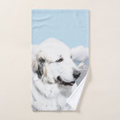 Grande peinture pyrénéenne - Art original du chien (Serviette à main)