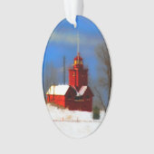 Grande peinture rouge de phare - art original (devant)