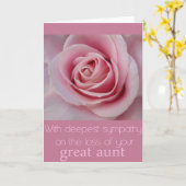 Grande perte de la tante Carte de sympathie Rose (Fleur jaune)