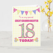 Grande Petite-fille 18e Anniversaire Carte Primros (Fleur jaune)
