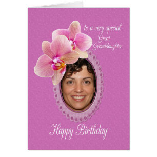 Grande Petite-fille Anniversaire Voeux Orchidées
