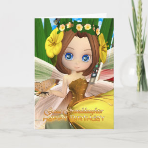 Grande petite fille carte d'anniversaire avec lune