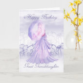 Grande Petite-fille Cute Feminine Carte d'annivers (Fleur jaune)