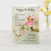 Grande Petite-Fille Fée Carte Anniversaire Avec Bl (Fleur jaune)