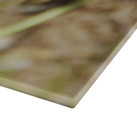 Grande planche à découper en verre avec des pavots (Coin)