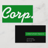 Grande police, facile de lire le carte de visite (Devant / Derrière)