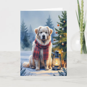 Grande Pyrénées Chien Carte de voeux de Noël