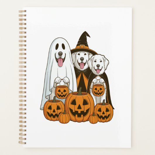 Grande Pyrenees Chien Fantôme Sorcière Halloween C (Devant)