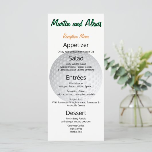 Grande Réception Fabulous Ball Golfer Menu (Debout devant)