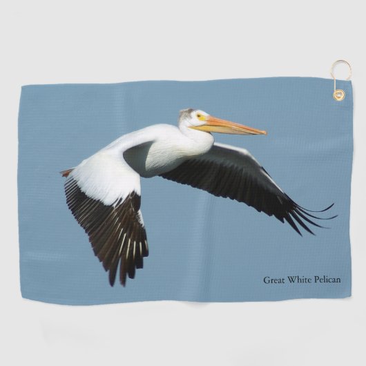 Grande serviette de golf Pelican blanc (Horizontal)