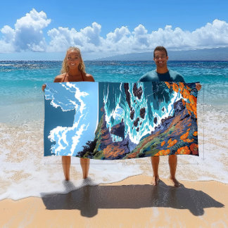 Grande serviette de plage couleur Sonoma Coast