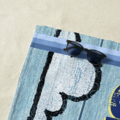 Grande serviette de plage Shack nommé fait sur (En situation)