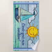 Grande serviette de plage Sunshine Driftwood Beach (Devant)