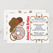 Grande six invitations occidentale d'anniversaire (Devant / Derrière)