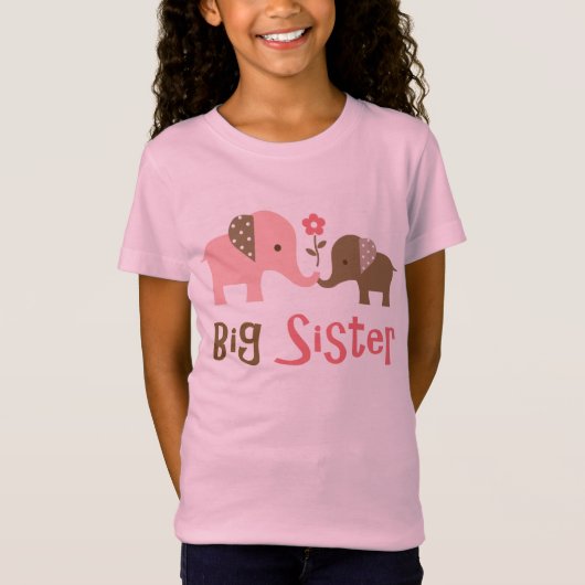 Grande soeur - T-shirts d'éléphant de mod pour des (Devant)