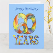 Grande soixantième carte d'anniversaire (Fleur jaune)