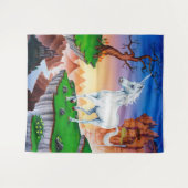 Grande tapisserie de licorne d'imaginaire magique  (Devant (Horizontal))