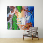 Grande tapisserie de licorne d'imaginaire magique  (En situation (horizontale))