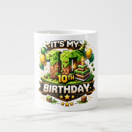 Grande Tasse 10th Birthday Pixel (Devant)