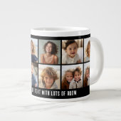 Grande Tasse 12 Grille de collage photo - Zone de texte - noir  (Devant droit)