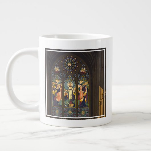 Grande Tasse 1923 Affiche D'Une Église Avec Fenêtre En Verre Ti (Gauche)