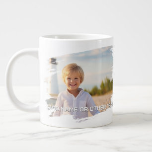 Grande Tasse 1 Photo et Texte Complets - Brushstroke Horizontal