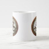 Grande Tasse [200] Dragon oriental sacré noir et or (Devant)