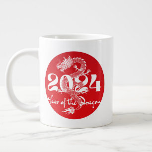 Grande Tasse 2024 année du dragon rouge blanc