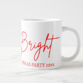 Grande Tasse 2025 Modern Merry and Bright Red Pink Christmas (Droite)