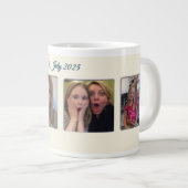 Grande Tasse 21e Anniversaire crème bleu fleur amande (Devant droit)