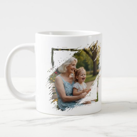 Grande Tasse 2 Photo Scribble Frame Template Personalized (Gauche)