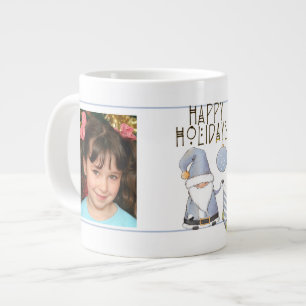 Grande Tasse 2 Photos avec Jolie Père Noël Gnome