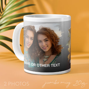 Grande Tasse 2 Photos et Texte - Pinceau Horizontal