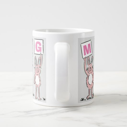Grande Tasse 3 Lettre Nom Fun Rabbits Design (Dos)