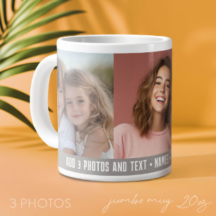 Grande Tasse 3 modèles de photo Texte minimaliste moderne - tau