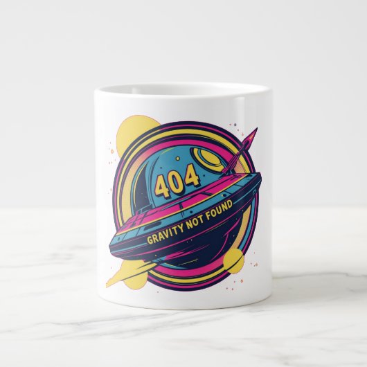 Grande Tasse 404 Gravité introuvable - Art Spop Rétro (Devant)