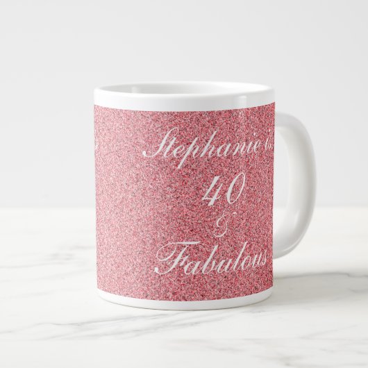 Grande Tasse 40 Et Fabuleux Rose Anniversaire rose Parties scin (Devant droit)