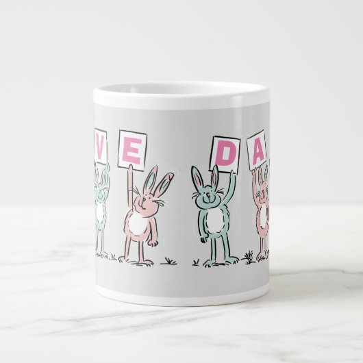 Grande Tasse 4 Lettre Nom Fun Rabbit Design (Devant)